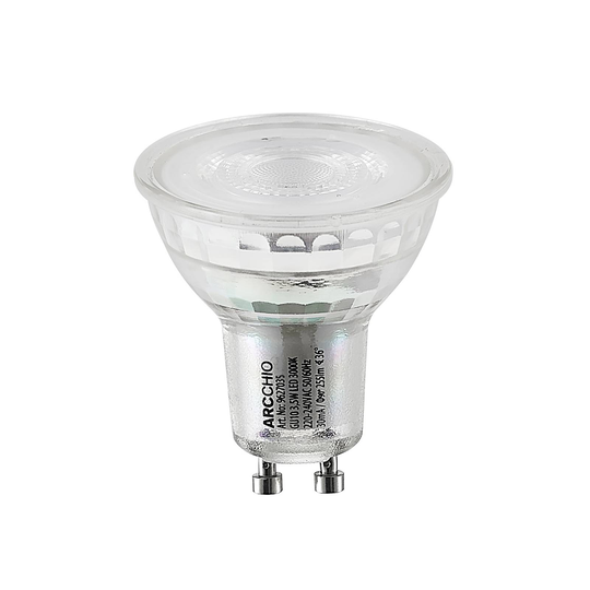 LED-heljastinlamppu GU10 5 W 3 000 K 36° lasi