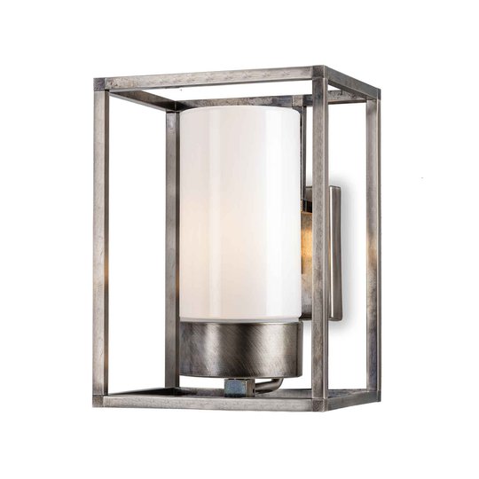 Ulkoseinälamppu Cubic³ 3363 antiikkinikkeli/opaali