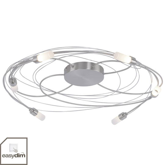 LED-kattovalaisin Nelia, 6 lamppuinen 60cm teräs