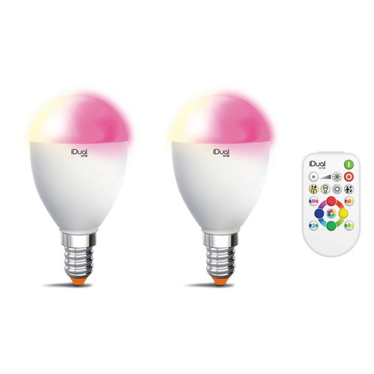iDual One E14 5,3W RGBW 2 kpl, kaukosäädin