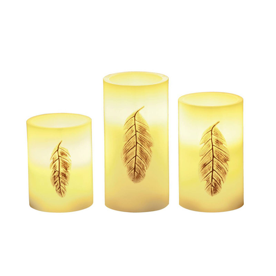 Pauleen Golden Feather Candle -LED-kynttilä 3 kpl