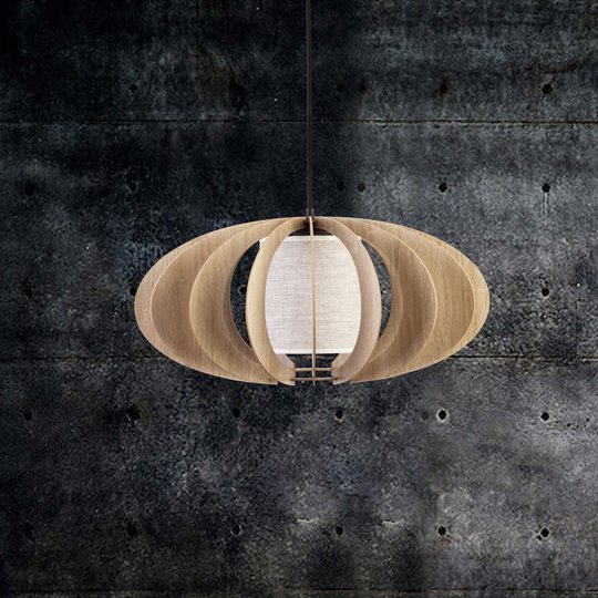 Riippuvalaisin Modern A L, puiset levyt, Ø 60 cm