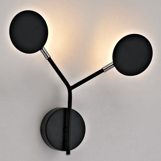 LED-seinävalaisin Belize, 2-lamppuinen, musta