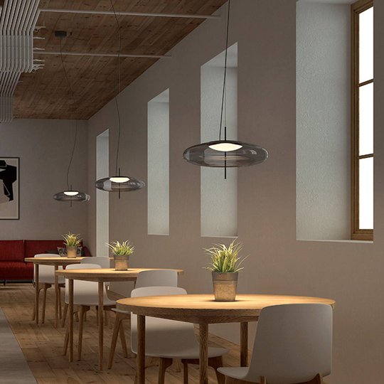 LEDS-C4 Plat -LED-riippuvalo epäkeskitetty, harmaa