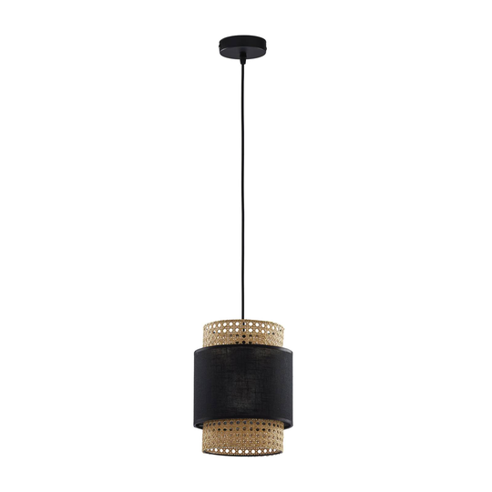Riippuvalo Boho, musta/rottinki Ø 20 cm