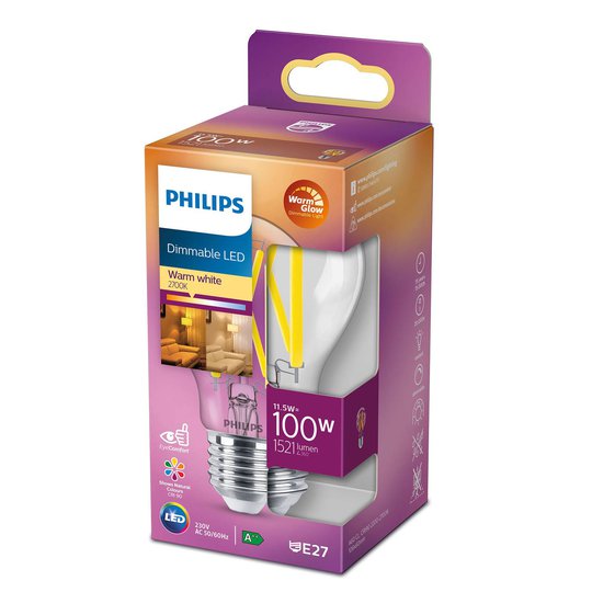 Philips LED Classic WarmGlow E27 A60 11,5W kirkas