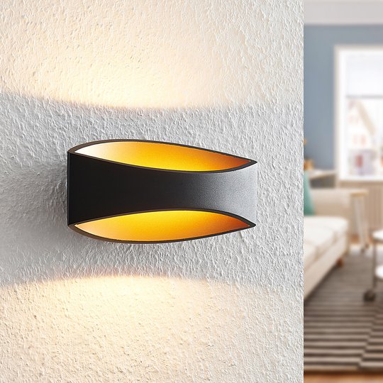 Arcchio Jelle -LED-seinävalaisin, 25 cm, musta