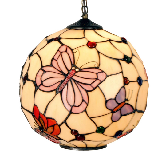 Rosy Butterfly -riippuvalaisin Tiffany-tyylillä