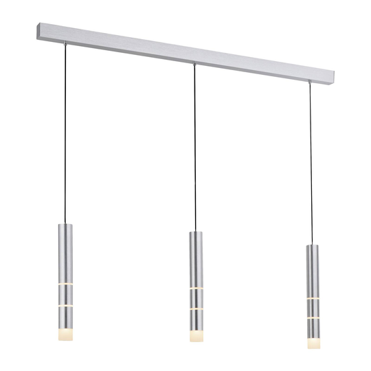 PURE Vega -LED-riippuvalaisin, 3 lieriötä alumiini
