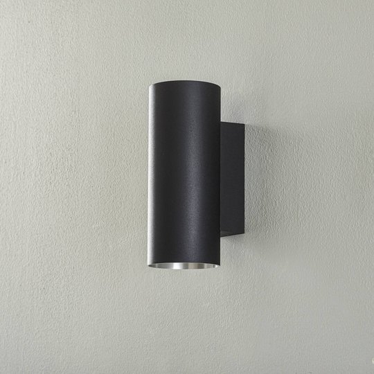 BEGA Studio Line seinävalo pyöreä musta/alu 25cm