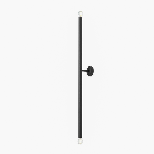 Seinävalo Tubo musta 2-lamppuinen korkeus 100cm