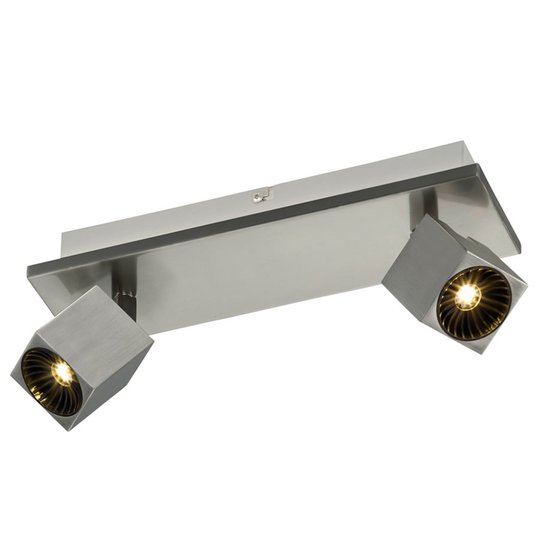 2-lamppuinen LED-kattokohdevalo Cuba, mattanikkeli