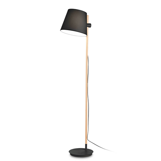 Ideal Lux Axel -lattiavalo puuta, musta/natur