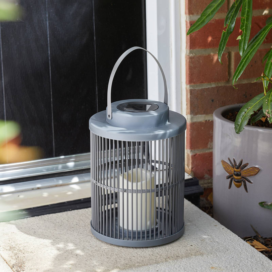 Urbane aurinkokäyttöinen LED-lyhty harmaa, K 25 cm