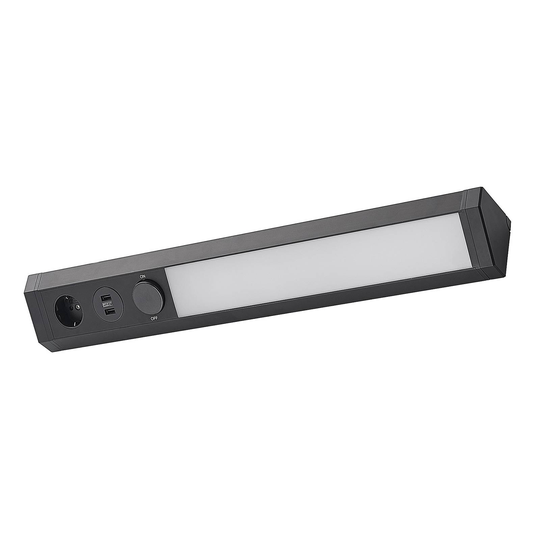 Arcchio Ekam -LED-kaapinalusvalaisin, USB, musta
