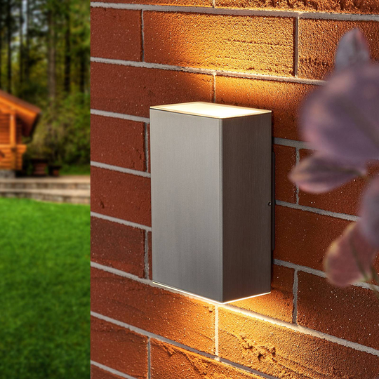 LED-ulkoseinälamppu Jana, ruostumaton, 16x 0cm