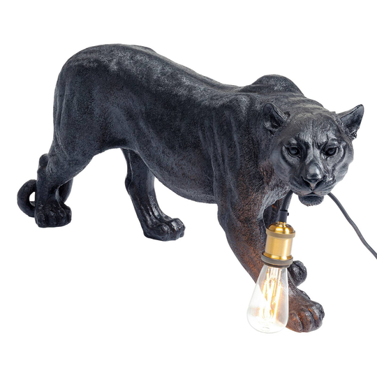 KARE Animal Bagheera -pöytälamppu, musta pantteri