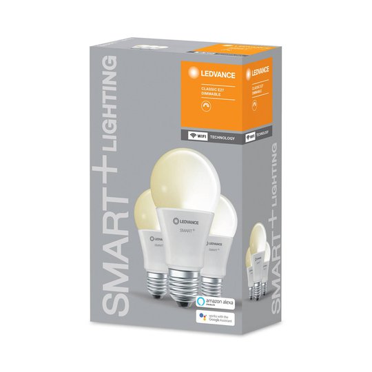 LEDVANCE SMART+ WiFi E27 9W Classic 2700 K 3 kpl