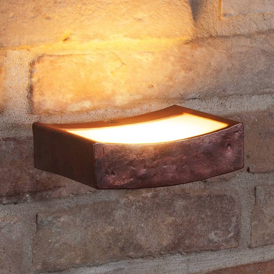 LED-seinälamppu Dolce, ruoste, leveys 13 cm