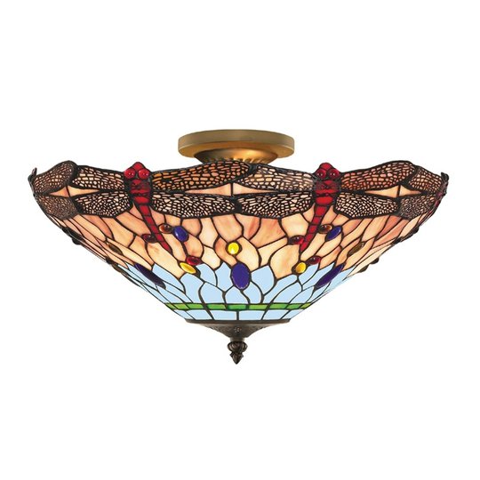 DRAGONFLY - Tiffany-tyylinen kattovalaisin