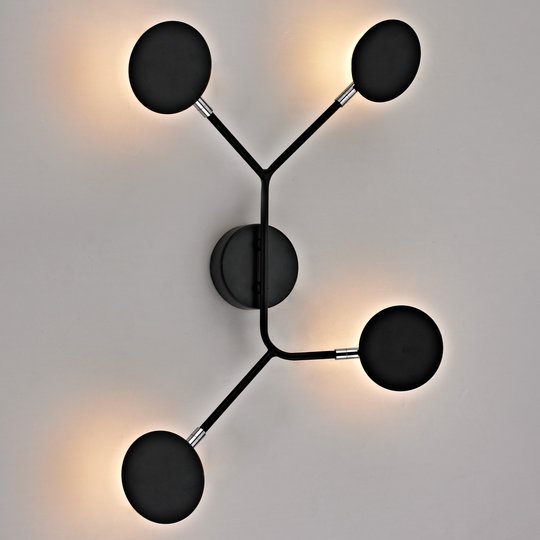 LED-seinävalaisin Belize, 4-lamppuinen, musta