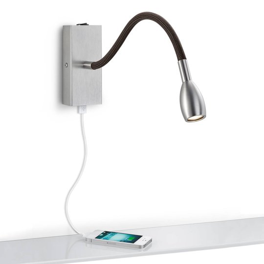 LED-seinävalaisin Milos USB-latausliitännällä