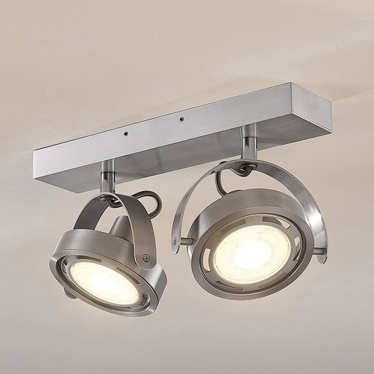 Kaksilamppuinen LED-kohdevalaisin Munin, alumiini