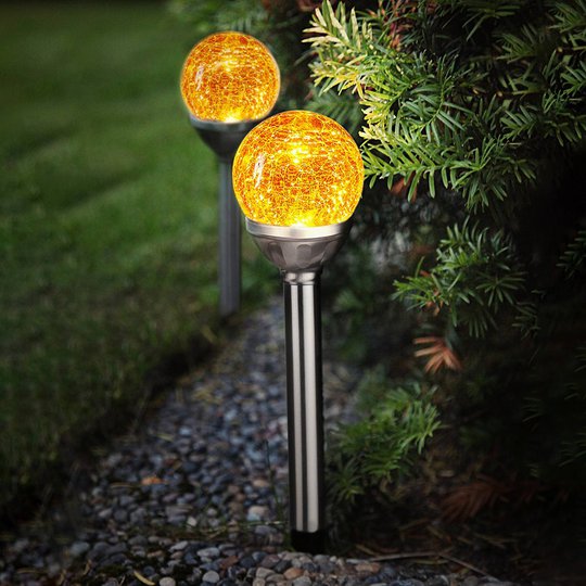 Aurinkokäyttöinen LED-valaisinsetti Rooma, lasi