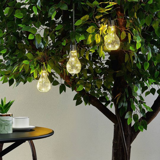 Lindby Shams aurinkokäyttöinen LED-lamppu, 3 kpl