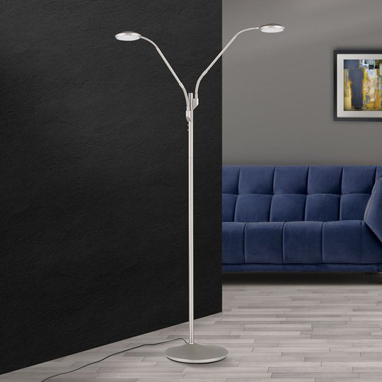 LED-lattiavalo Cobra kaksilamppuinen, mattanikkeli