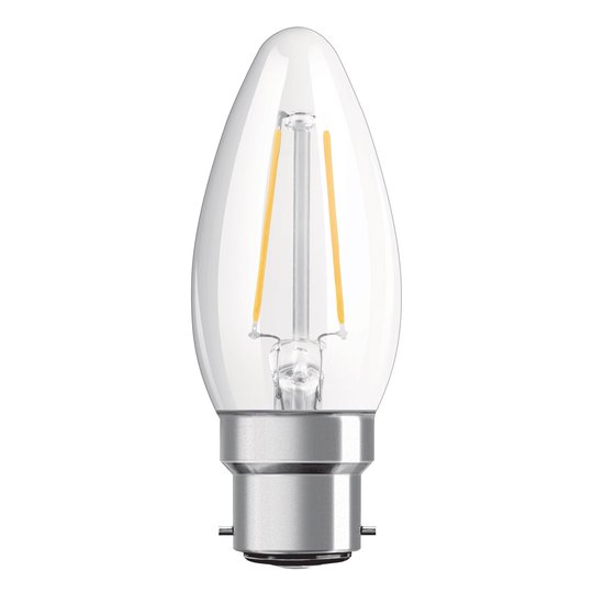 OSRAM-LED-kynttilä B22d Classic B Filament 2,5W