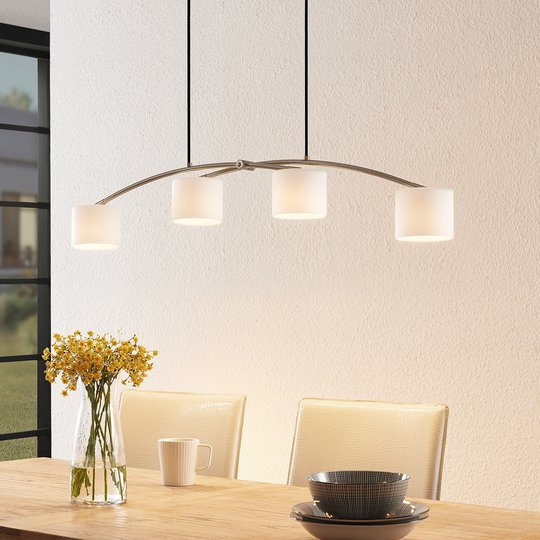 Lucande Juljana -riippuvalo, 4-lamp., lasi