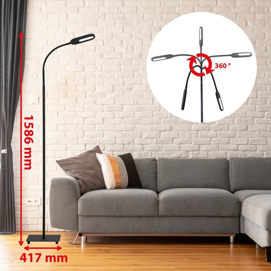 LED-lattiavalo 1297-015 himmennettävä, musta