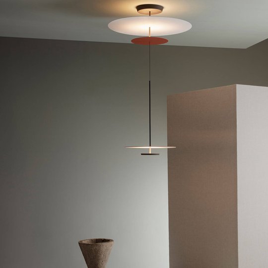 Vibia Flat -LED-riippuvalo Ø 90 cm terrakotta