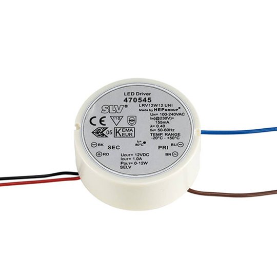 SLV-LED-virtalähde 12 V DC / 12 W pyöreä
