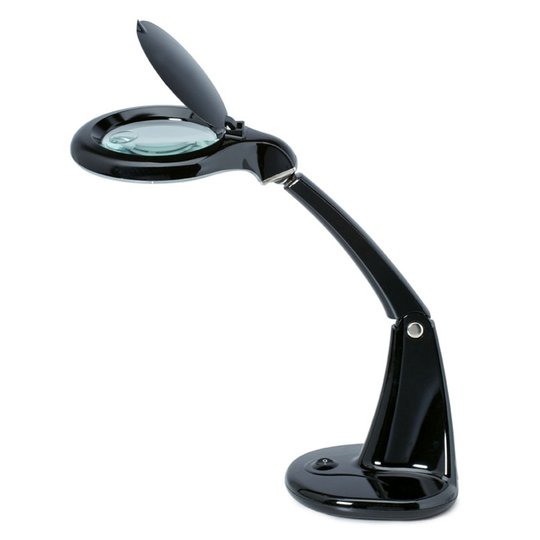 Pieni LED-suurennuslasivalaisin DUPLEX, musta