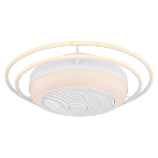 LED-kattotuuletin Romario Ø 76 cm, 3 rengasta, CCT