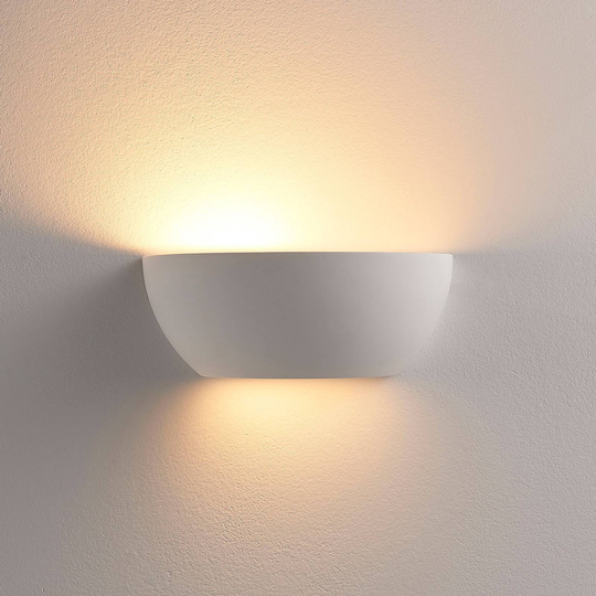 Lindby Jimmy-LED-seinävalonheitin kipsi puolipallo