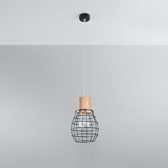 Riippuvalo Grid ristikkovarjostin puuta, Ø 18,5 cm