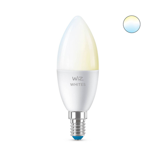 WiZ C37 LED-lamppu E14 4,9W kynttilä matta CCT