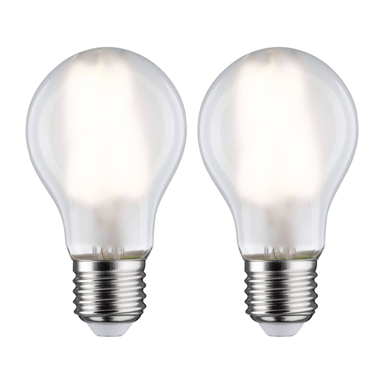 Paulmann-LED-lamppu E27 7W 4 000 K, matta 2 kpl
