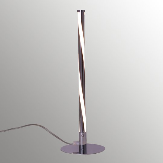 Pyöristetty LED-pöytälamppu Swirl, kromi