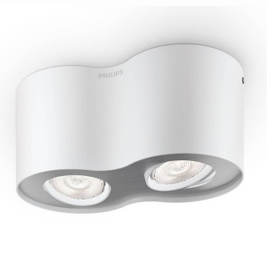 Kaksilamppuinen valkoinen LED-spottivalo Phase