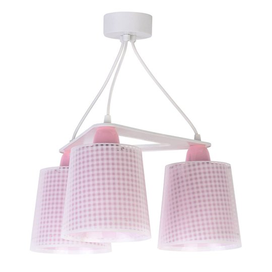 Lastenhuoneen riippuvalaisin Vichy, 3-lamp., roosa