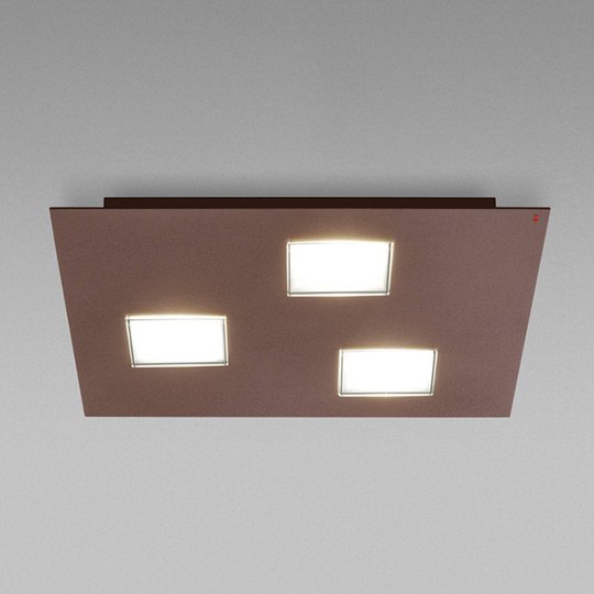 Fabbian Quarter -LED-kattovalaisin 3-lamp. ruskea