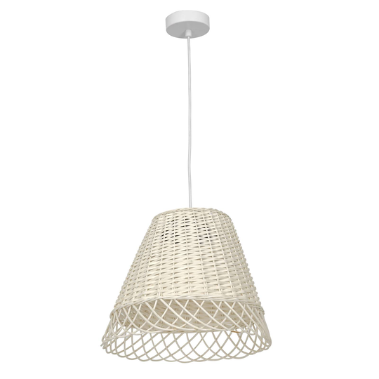 Vimini-riippuvalo, valkoisen pajuvarjostimen Ø32cm