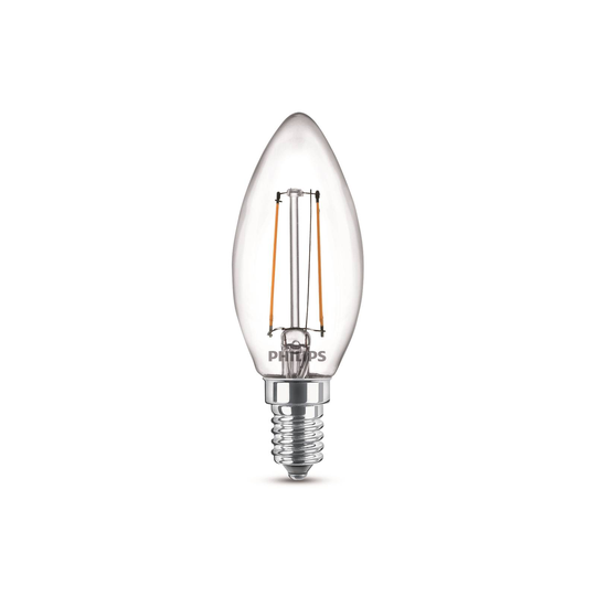 Philips LED-kynttilä Filament E14 2W 2 700 K 2 kpl