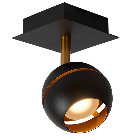 LED-kattokohdevalo Binari, pyöreä, musta