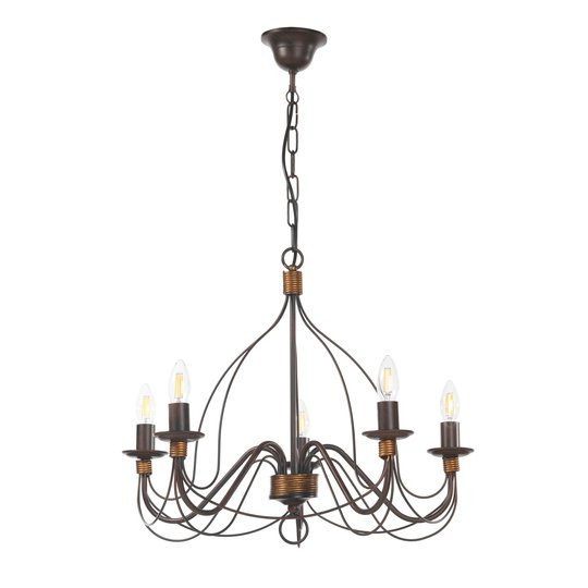 Kattokruunu Fiamma Marrone 5-lamp., ei varjostimia