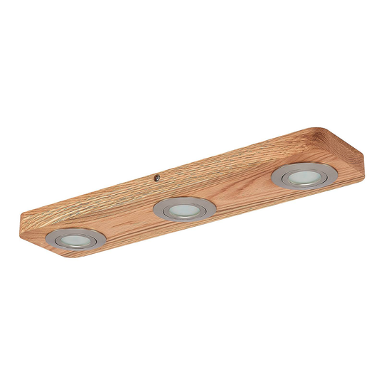 Lindby Mikari -LED-kattovalo puuta, 3-lamppuinen